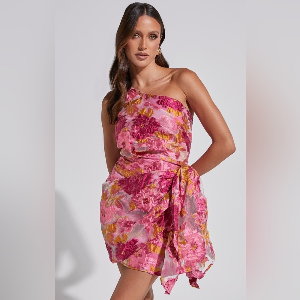 Floral one shoulder dress